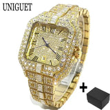 Square Quartz Stainless Steel Men Luxury Watch - DC06-Gold