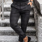 Unique Plaid Print Pants for Men Stylish Casual Trousers Loose Fit - Himpall