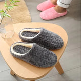 Women Soft Fluffy Home Slippers with Warm Plush Lining Material