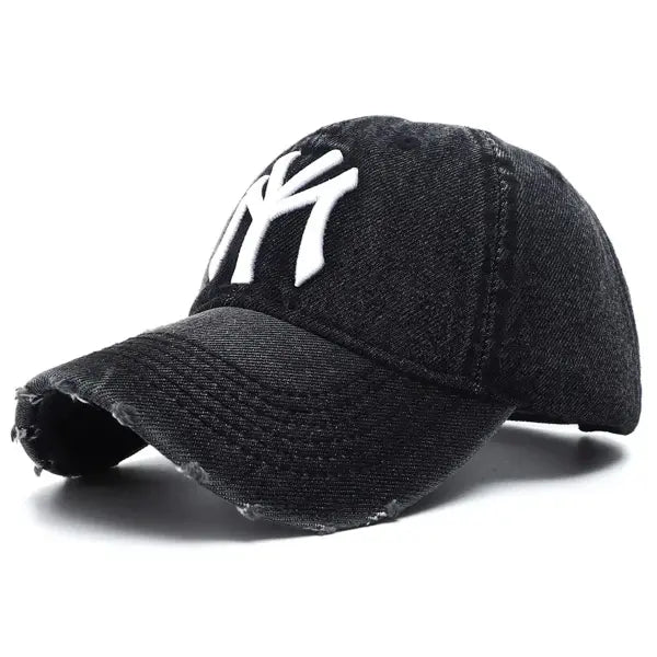 Unisex Letter Embroidery Washed Cowboy Baseball Caps - Dark grey