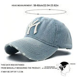 Unisex Letter Embroidery Washed Cowboy Baseball Caps