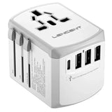 Universal Travel Adapter All-in-One Charger for Global Travel - White 3 USB 1 Type C / Universal Plug