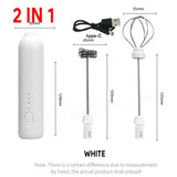 UPGRADED Electric Coffee Frother/MILK Whisk + Egg Beater MINI Food Blender USB Rechargeable Handheld Three Speeds