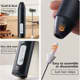 UPGRADED Electric Coffee Frother/MILK Whisk + Egg Beater MINI Food Blender USB Rechargeable Handheld Three Speeds