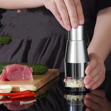 Upgraded Stainless Steel Garlic Pressing Cutter Manual Vegetable Chopper - Black - None