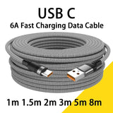USB Type C Super Charging Cable Braided 1m to 8m for Huawei Xiaomi - 2m