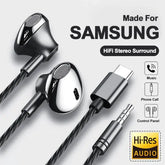 Galaxy S24 wired earbuds with volume control for deep bass