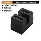 USB4.0 40Gbps OTG type C 90 degree Adapter 100W 5A USB C to Type C Fast Charging Converter USB C Data Adapter