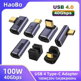 USB4.0 40Gbps OTG type C 90 degree Adapter 100W 5A USB C to Type C Fast Charging Converter USB C Data Adapter