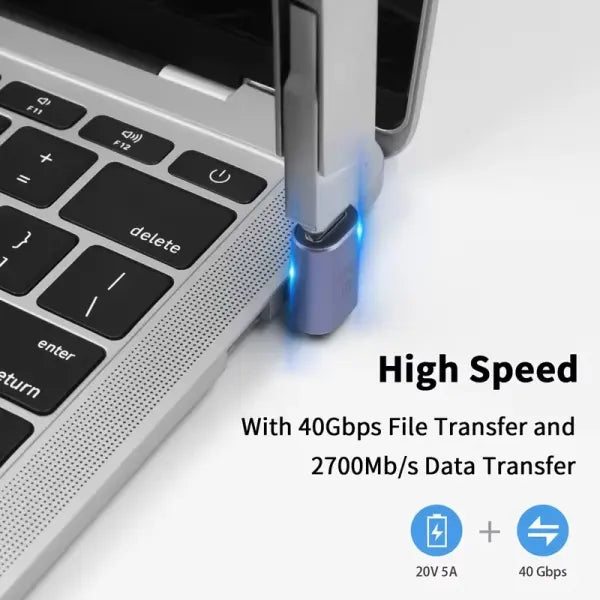 USB4.0 40Gbps OTG type C 90 degree Adapter 100W 5A USB C to Type C Fast Charging Converter USB C Data Adapter