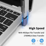 USB4.0 40Gbps OTG type C 90 degree Adapter 100W 5A USB C to Type C Fast Charging Converter USB C Data Adapter