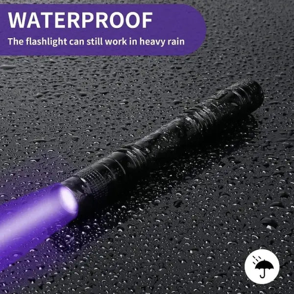 UV Flashlight 395nm Ultraviolet Torch With Pen Clip Portable AAA Batteries Used Violet Light Pet Urine Scorpion