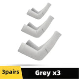 UV Protection Ice Silk Sleeves 3 Pairs – Cooling Outdoor Sunscreen - Gray x3 / One Size