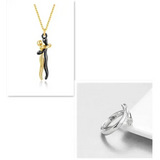 Valentine’s Day Gifts Romantic Couple Jewelry Love Necklaces - Black gold set1