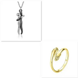 Valentines Day gifts: romantic couple jewelry with love necklace and ring