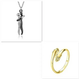 Valentine’s Day Gifts Romantic Couple Jewelry Love Necklaces - Black set