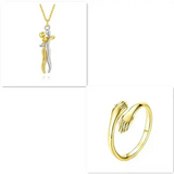 Valentine’s Day Gifts Romantic Couple Jewelry Love Necklaces - Gold set