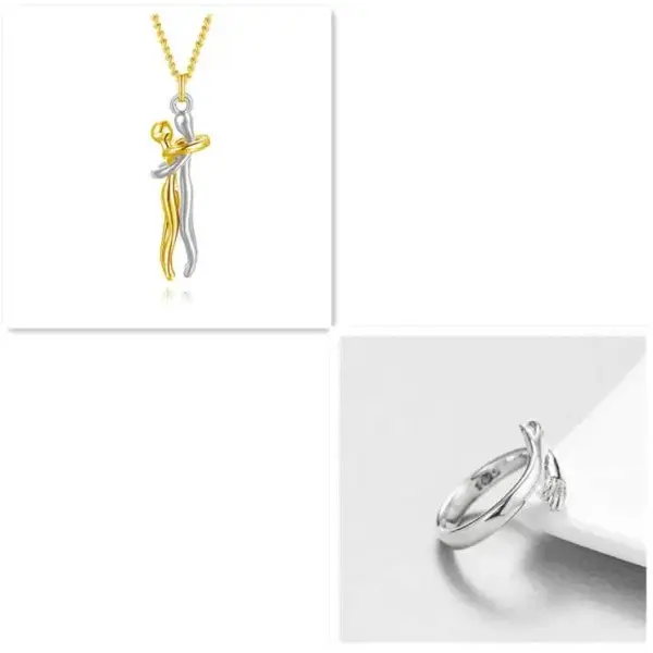 Valentine’s Day Gifts Romantic Couple Jewelry Love Necklaces - Gold set1
