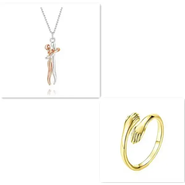 Valentine’s Day Gifts Romantic Couple Jewelry Love Necklaces - Rose gold set