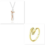 Valentine’s Day Gifts Romantic Couple Jewelry Love Necklaces - Rose gold set