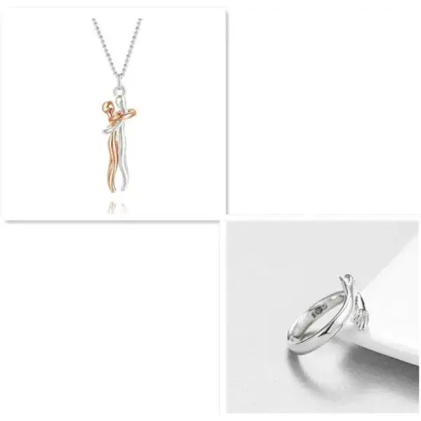 Valentine’s Day Gifts Romantic Couple Jewelry Love Necklaces - Rose gold set1