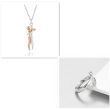 Valentine’s Day Gifts Romantic Couple Jewelry Love Necklaces - Rose gold set1