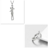 Valentine’s Day Gifts Romantic Couple Jewelry Love Necklaces - Silver set1
