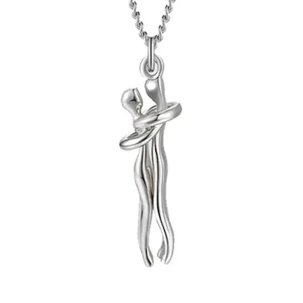 Silver dancer pendant charm in romantic couple jewelry love necklaces for Valentine’s Day gifts