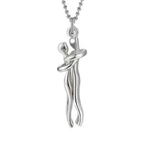 Silver dancer pendant charm in romantic couple jewelry love necklaces for Valentine’s Day gifts