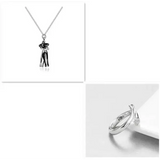 Valentine’s Day Gifts Romantic Couple Jewelry Love Necklaces - White black set1