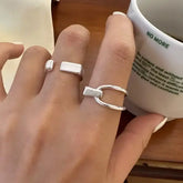 925 Sterling Silver Rings INS Fashion Hip Hop Vintage Couples Hollow Lines Punk Thai Silver Party Adjustable Jewelry