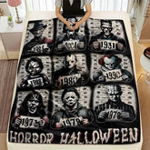VIKAMA Horror Classic Yearbook Cover Blanket Halloween Party Theme Decoration Vintage Thriller Movie Decoration