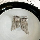 Vintage Geometric Tassel Statement Earrings in Golden Copper Finish - Gold