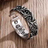 Vintage Open-Style Personalized Eternal Ring – Couples’ Custom Fashion Jewelry - Antique Silver Plated / resizable