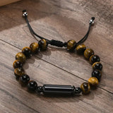 Lava Stone Beads Urn Bracelet Adjustable Cremation Memorial Jewelry - BR-994B-3