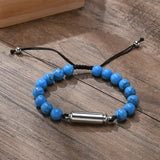 Lava Stone Beads Urn Bracelet Adjustable Cremation Memorial Jewelry - BR-994S-2