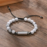Lava Stone Beads Urn Bracelet Adjustable Cremation Memorial Jewelry - BR-994S-1