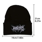 Unisex Gothic Street Punk Knit Winter Beanies Hats - WHITE