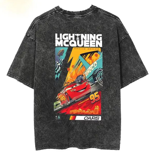 Vintage Lightning McQueen Cars Hand Wash Cotton Broadcloth Tee