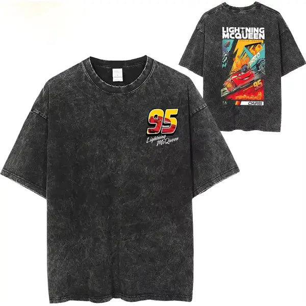 Vintage Lightning McQueen Cars Hand Wash Cotton Broadcloth Tee