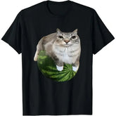 Watermelon Cat Silly Cat Meme T-Shirt - Hilarious Graphic Print Unisex Tee for Men & Women - DM1091-Black / S