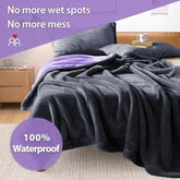 Waterproof Blanket for Bed Sofa Couch Water Resistant Blanket,Reversible Leakproof Bed Cover for Adults Elderly Pets