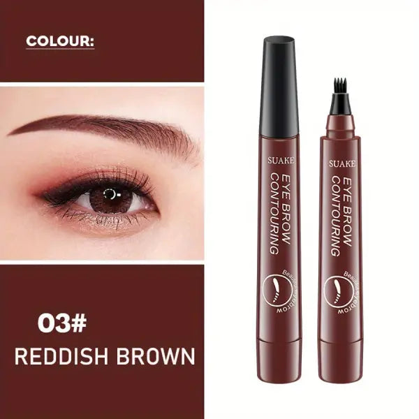 Waterproof Eyebrow Pen 5 Colors Natural Longlasting - 03REDDISH BROWN