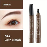 Waterproof Eyebrow Pen 5 Colors Natural Longlasting - 02DARK BROWN