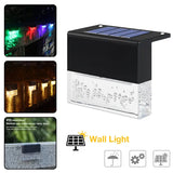Waterproof New RGB LED Solar Light Step Fence Light - Black