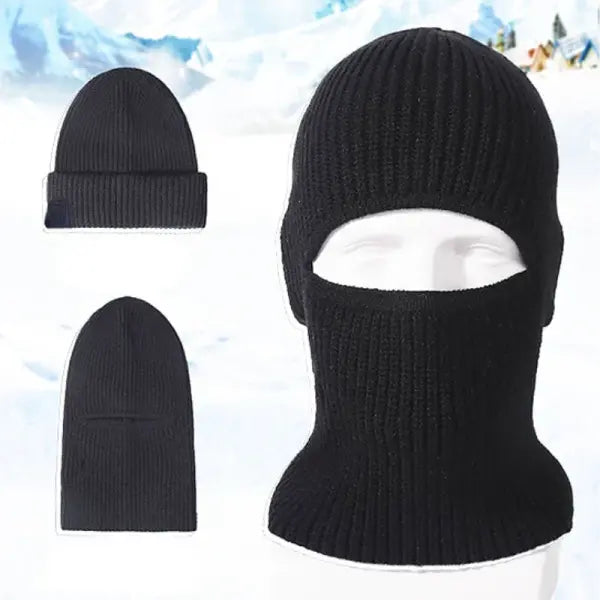Arthmix 2 in1 Mask Beanies Knitted Balaclava Winter Ski Bonnet