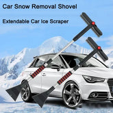 Extendable Winter Snow Brush & Ice Scraper – Detachable Car Windshield Cleaning Tool - black