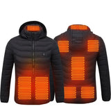 Winter Heated Jacket – USB Electric Heating Vest Thermal Cotton Zip-Up Coat - Black Zone8 / 3XL - Jackets