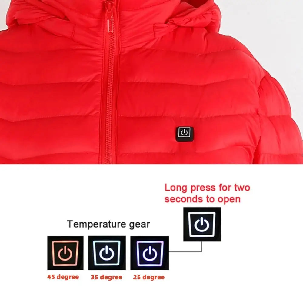 Winter Heated Jacket – USB Electric Heating Vest Thermal Cotton Zip-Up Coat - Jackets