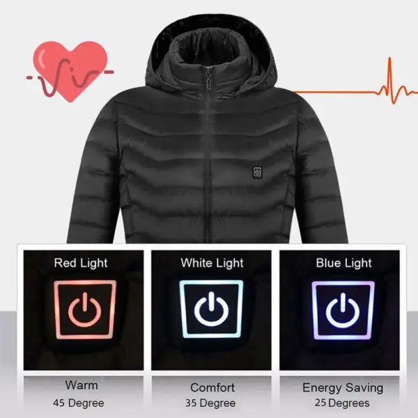 Winter Heated Jacket – USB Electric Heating Vest Thermal Cotton Zip-Up Coat - Jackets